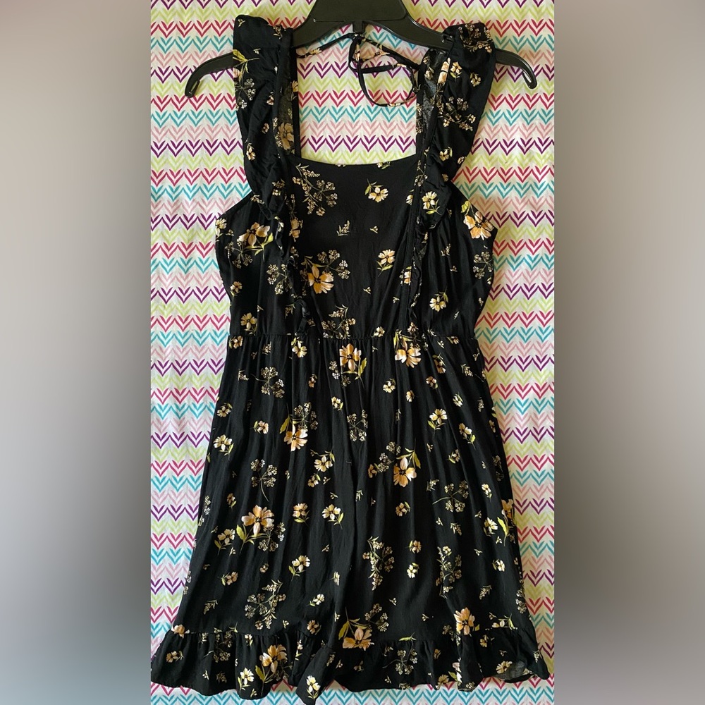 Floral Black Dress